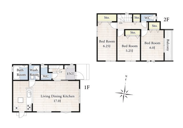 【間取り】 | 【間取り：E号棟】陽の光をたっぷりと浴びながら気持ち良く生活が出来ます。夢のマイホーム、夢ではなく実現出来ます！見学・ご相談等、お気軽にご連絡下さい。