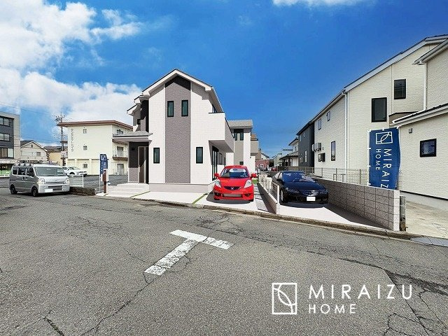 【前面道路含む現地写真】 | 陽の光をたっぷりと浴びながら気持ち良く生活が出来ます。ご見学・ご相談等、お気軽にご連絡下さい。※実際の写真にCGパースを重ねたイメージ画像です。