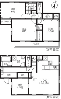 【間取り】 | 稲毛区長沼町　JR総武線「稲毛」駅　中古戸建 | 3,480万円　土地36坪　建物31坪　4LDK　
