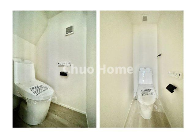 荒川区町屋6丁目新築分譲住宅のトイレ|【トイレ×2】温水洗浄便座機能付きトイレ。温水洗浄便座は清潔にお使いいただくための大切なアイテムです。
