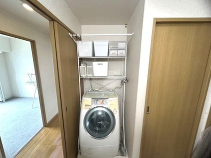 【わんぱーくこうちまで2分】高知市桟橋通6丁目アプリア桟橋　中古マンションの洗面所|コンパクトながらもしっかり洗濯機置き場を完備！