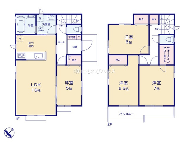 北本市宮内　２期　新築一戸建て　ハートフルタウン　Sの間取り|【全14棟・号棟】北本市宮内　２期　新築一戸建て　ハートフルタウン　S・4LDK・土地面積128.32m2・建物面積98.12m2