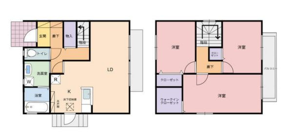 ドゥ・メゾン北井Ａ棟の間取り