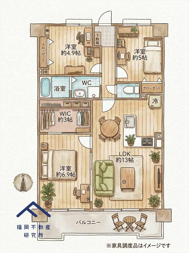 アムール板付7の間取り