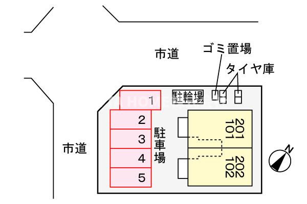 福知山市字天田和久市町のアパートの区画図