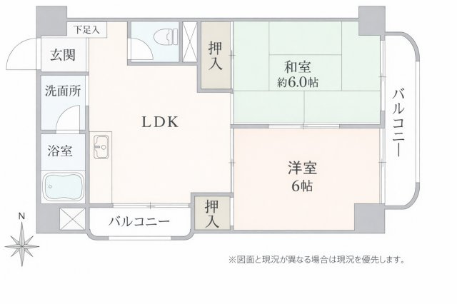 豊中市区分オーナーチェンジ物件「蛍池駅徒歩3分」「利回り8.9％」の間取り