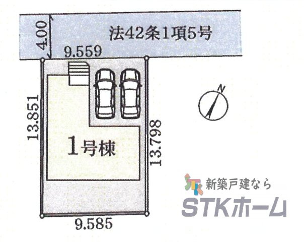 仲介手数料無料　さいたま市西区西新井505-178　新築戸建　全１棟の区画図