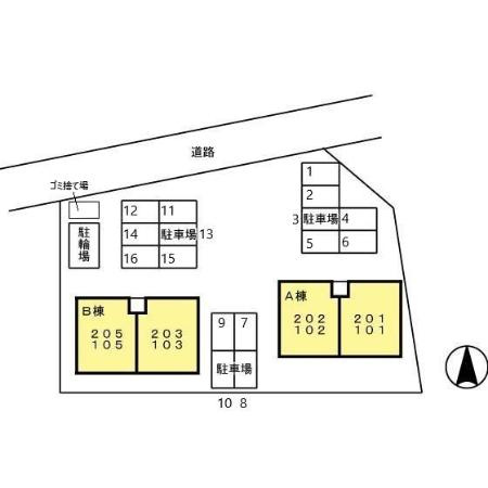 グランドソレイユ （菊池）A棟の区画図