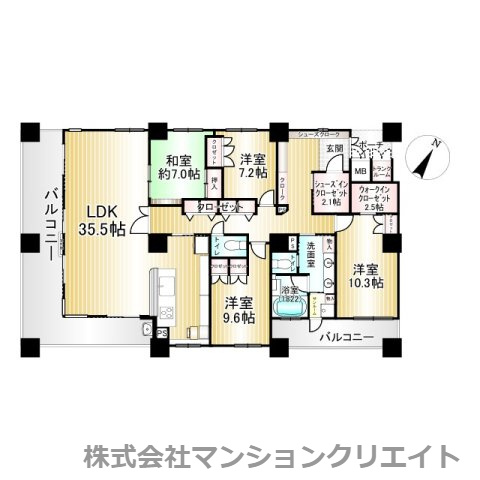 タワーグランデCHAの間取り|現況と間取図が異なる場合は現況を優先とします。