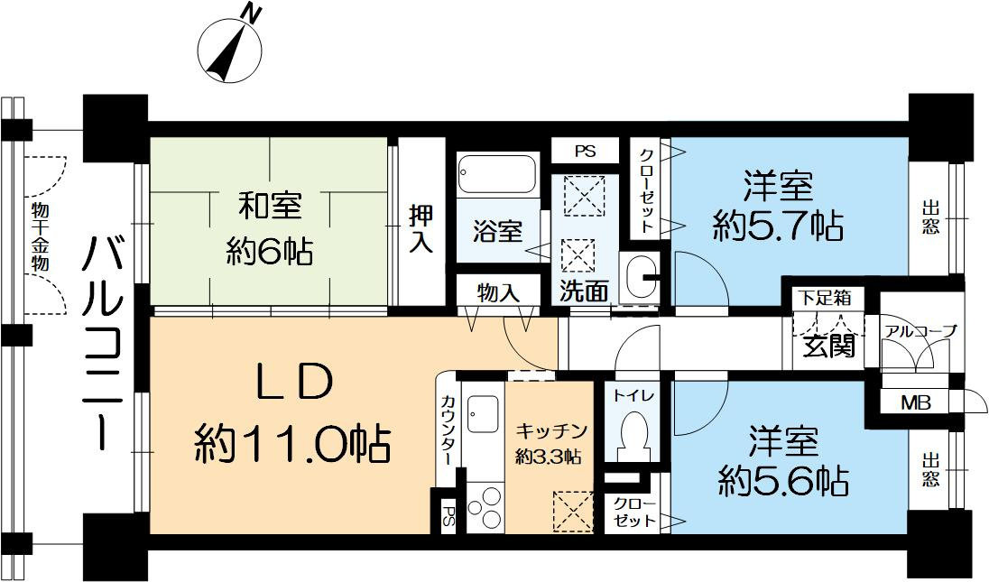 マリナージュ芦屋の間取り