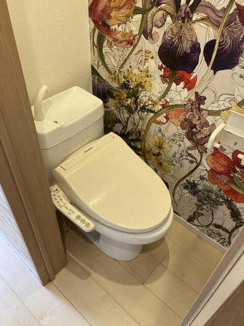 温水洗浄便座付きのトイレです。