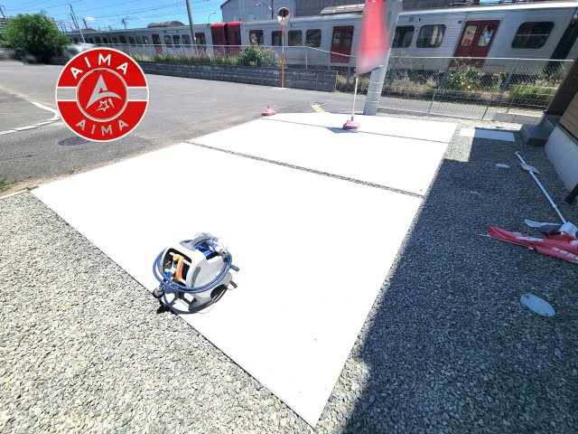 古賀市天神3丁目第1-3棟（1号棟）の駐車場|広々した駐車場になります。3台並列駐車となります。