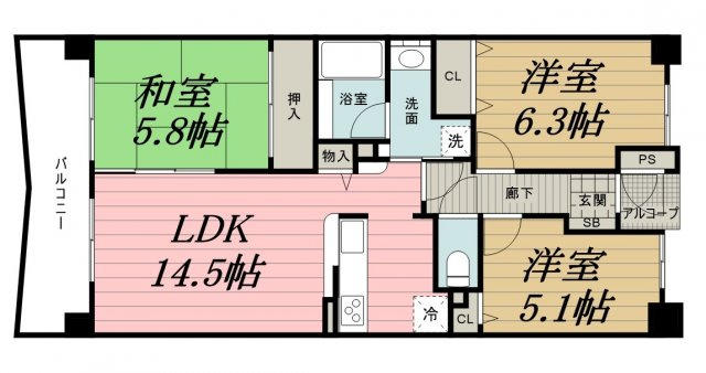 ライオンズマンション千葉グランドタワーの間取り