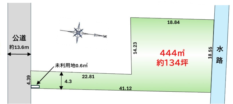 敷地面積１３４坪　売地　春日部市大場②