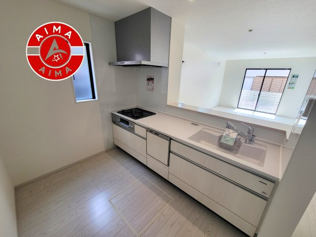 古賀市天神3丁目第1-3棟（3号棟）の内観：施工例|キッチン。グリル・食器洗い乾燥機・浄水器も完備。