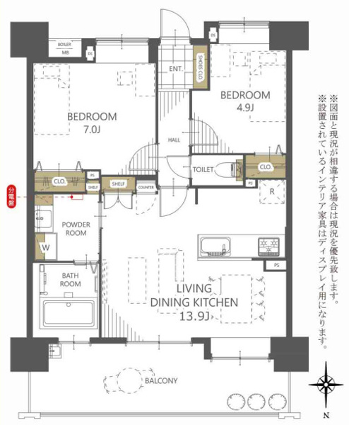 【間取り】 | モントーレヴェルキューブシティ福岡空港駅☆仲介手数料無料☆