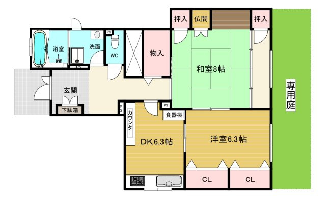 【間取り】 | 北口町貸家