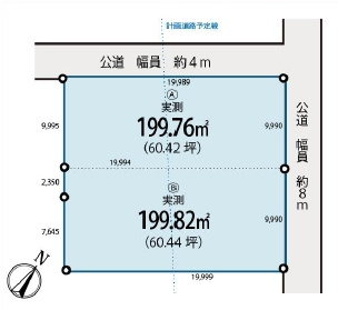 川越市旭町　売地60.44坪　建築条件なしの土地図