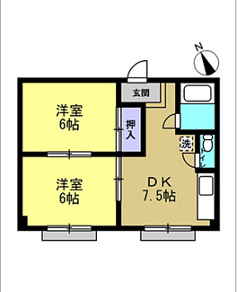 【間取り】 | 二葉コーポラス B棟