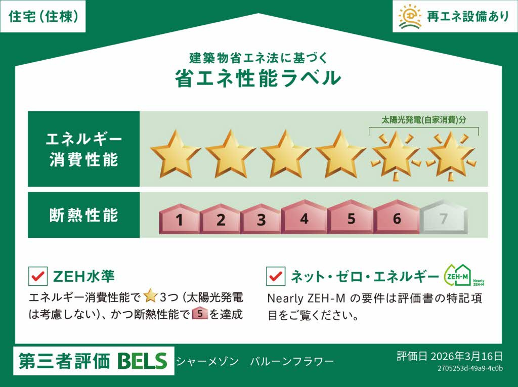 シャーメゾン　バルーンフラワーの省エネ性能ラベル