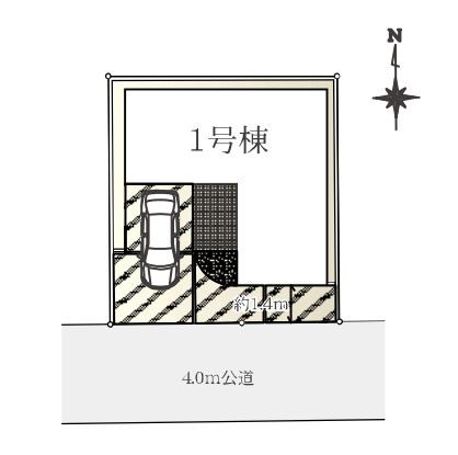 さいたま市北区日進町2丁目　新築一戸建て　グランパティオ　01の区画図|1号棟