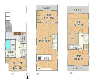 【間取り】 | 蕨市塚越3丁目　新築分譲戸建② | 2号棟