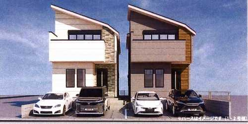 茅ヶ崎市高田３期　新築戸建全4棟　2号棟の外観パース