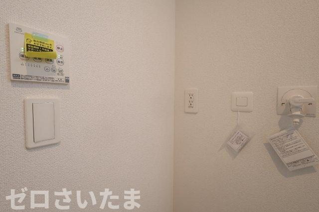 《仲介手数料無料》富士見市上沢２丁目3-1新築一戸建てグラファーレのランドリースペース|ランドリースペースにガス配管があるのでガス乾燥機を設置できます。