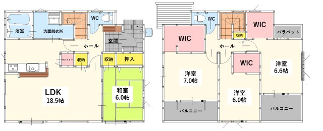 八幡西区浅川町1期の間取り