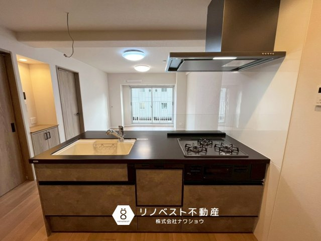 八戸ノ里ニュースカイハイツのキッチン|食洗機付きのシステムキッチン♪
フラットタイプのカウンターキッチンなので作業スペースもしっかり確保◎