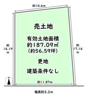 【土地図】 | 右京区花園段ノ岡町　建築条件なし