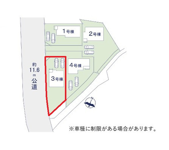 ケイアイフィット　常陸太田市西三町　1期 　3の区画図|現地待ち合わせでのご見学も可能。資金計画のご相談もお任せください。ご予約はHPから、またお電話でも、お気軽にどうぞ。