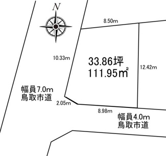 【区画図】 | 鳥取市卯垣2丁目土地