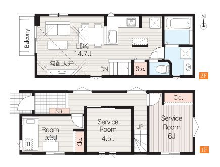 【間取り】 | 板橋区常盤台１丁目　新築戸建て　３号棟 | 2SLDK・土地面積89.67ｍ2・建物面積71.65ｍ2