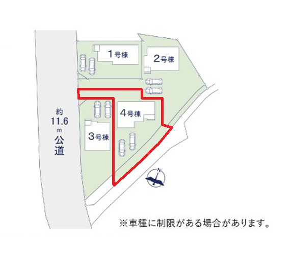 ケイアイフィット　常陸太田市西三町　1期 　4の区画図|現地待ち合わせでのご見学も可能。資金計画のご相談もお任せください。ご予約はHPから、またお電話でも、お気軽にどうぞ。