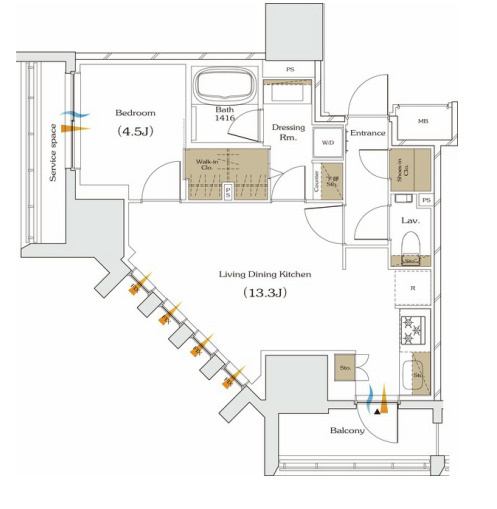 【間取り】 | ザ・パークハビオ谷町六丁目クロス