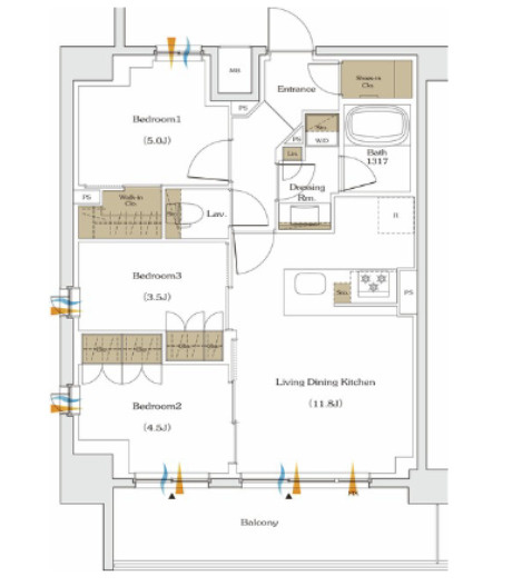 【間取り】 | ザ・パークハビオ谷町六丁目テラス