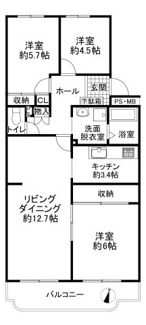 【間取り】 | 川越グリーンパークN-2号棟