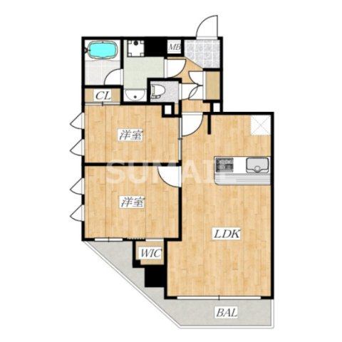 AXAS東十条アジールコートの間取り|北東向きの角部屋です♪