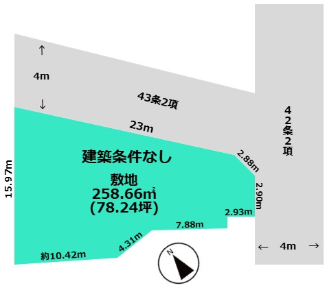 【土地図】 | 明石市魚住町清水2215 | 建築条件なし！お好きなハウスメーカーで建築できます！