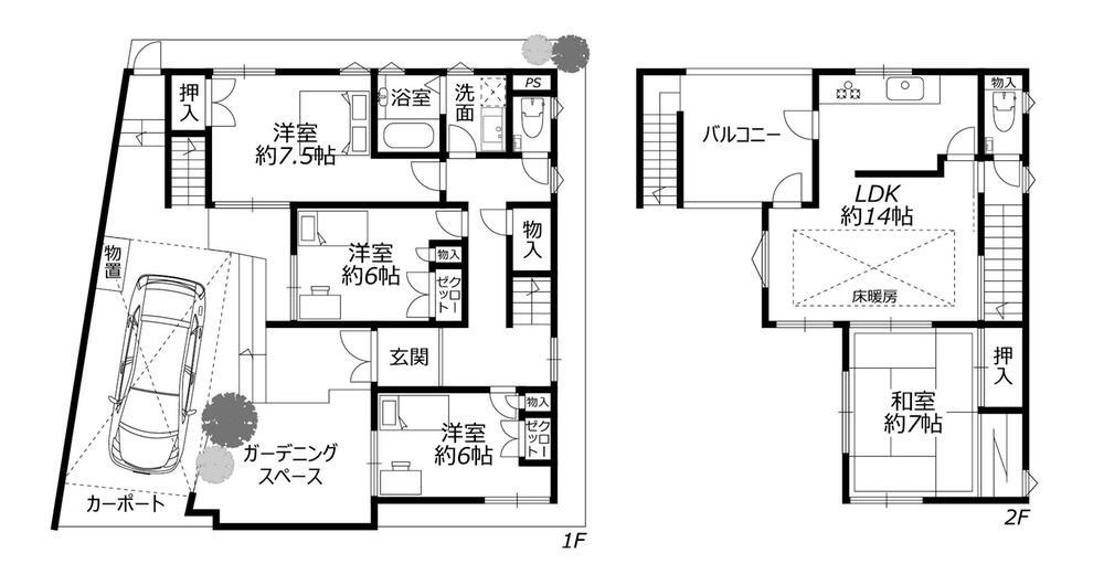 星田西4丁目　中古一戸建ての間取り|間取り図はいかがですか？ご希望を叶える間取りですか？リビングの広さは？水回りの位置は？カウンターキッチン？など色々な情報が集約されています。弊社ではリフォームなどのご相談も承っております。