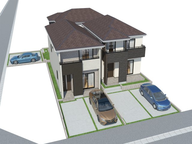 南城市佐敷新開1番（全3棟）B号棟の外観パース|外観パースです
