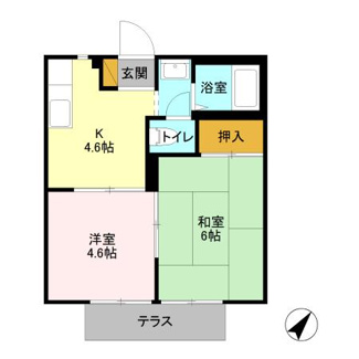 【間取り】 | ソレイユ若葉A