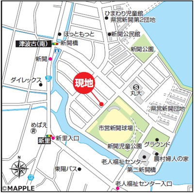 【地図】 | 南城市佐敷新開1番（全3棟）C号棟 | 地図♪