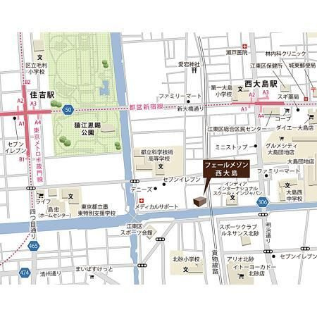 フェールメゾン西大島の地図