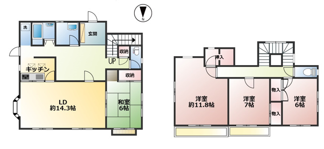 【間取り】 | 大網白里市みずほ台３丁目　中古戸建
