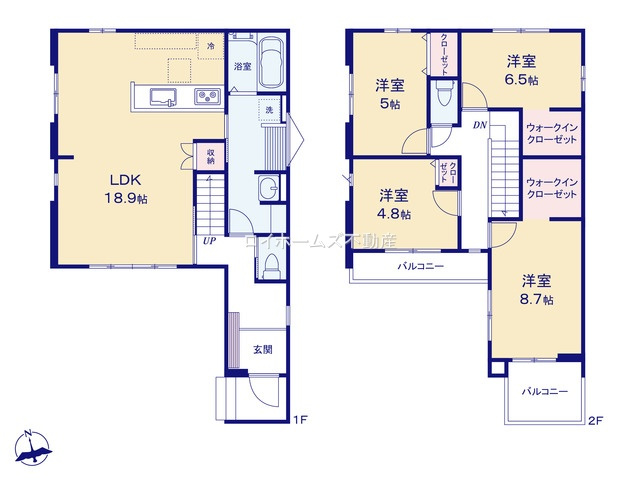 【間取り】 | 名古屋市南区赤坪町103-1『仲介料無料』新築戸建て | 1号棟
