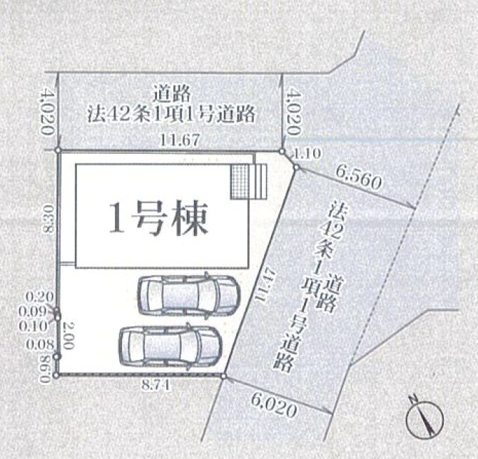 富士宮市宮原の新築一戸建の区画図