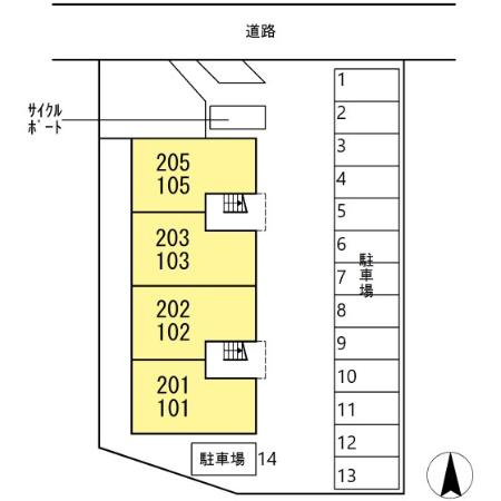 セキュレア須屋 B棟の区画図