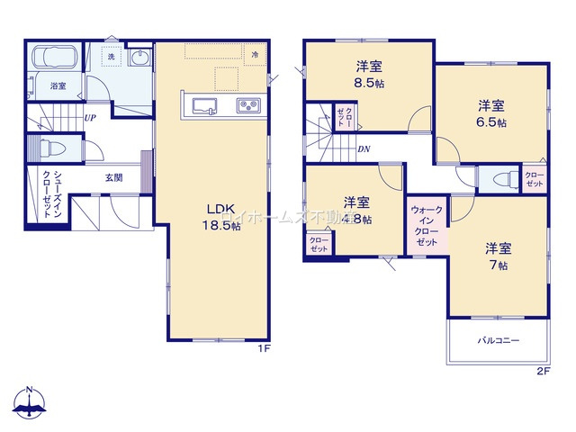 【間取り】 | 尾張旭市平子町東195-16『仲介料無料』新築戸建て | 1号棟